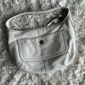 Cream/ white leather coach bag